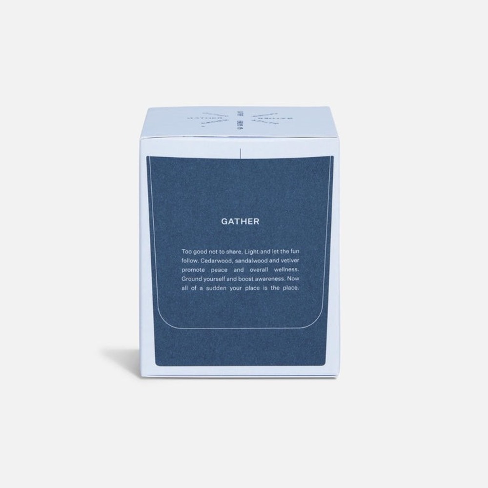 BROOKLINEN Gather Glass Jar Candle 8 oz Blue Scented Soy Coconut Wax Blend NEW - Picture 2 of 12